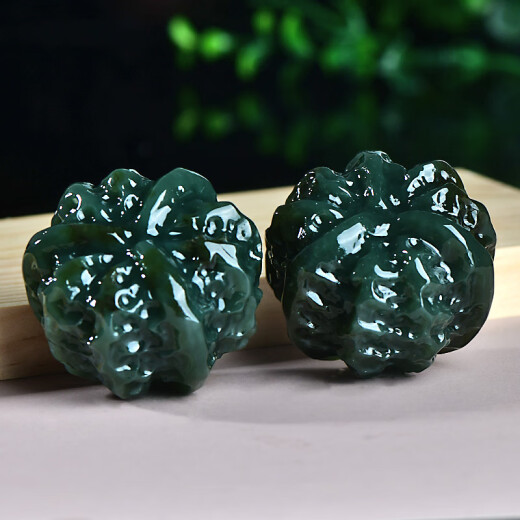 千载一玉保价618和田玉手把件 青玉核桃把玩件玉石摆件节日礼物送长辈 款一青色款QZM7027i