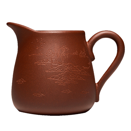 Zun pot purple sand fair cup tea sea tea divider kungfu tea set accessories purple clay carved landscape cup