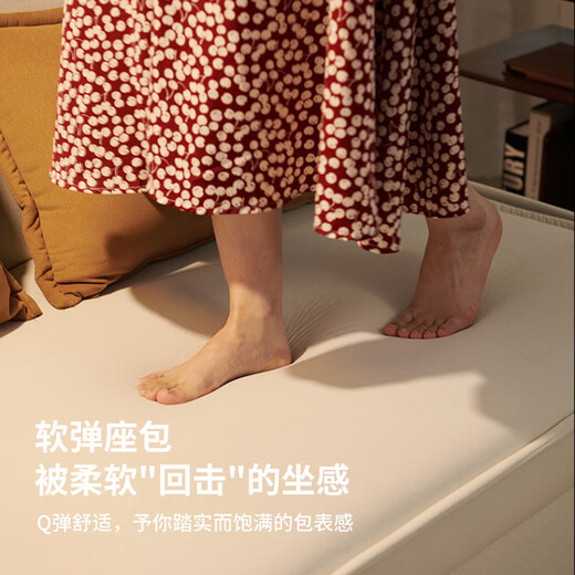 凯玛伦奶油风沙发床客厅小户型折叠一体两用阳台书房休闲单人布艺小沙发 外径1.15米（颜色备注） 护脊环保椰棕款+雪尼尔绒布
