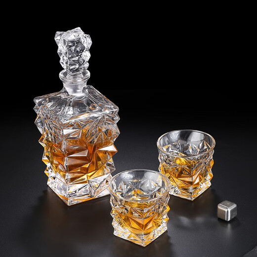 Yitelan Whiskey Foreign Wine Bottle Household Crystal Glass Wine Bottle Red Wine White Wine High-end Sealed Storage Bottle No. 9 Frosted Sealing Plug 730ml