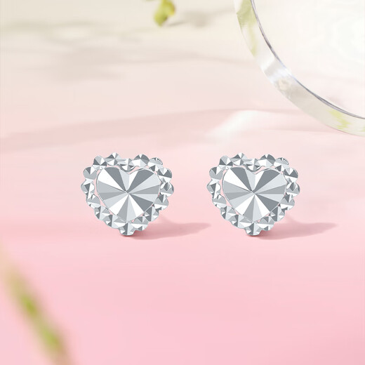 Saturday Fu PT950 platinum earrings women's love earrings B0913481 pair, about 1.57g, birthday gift