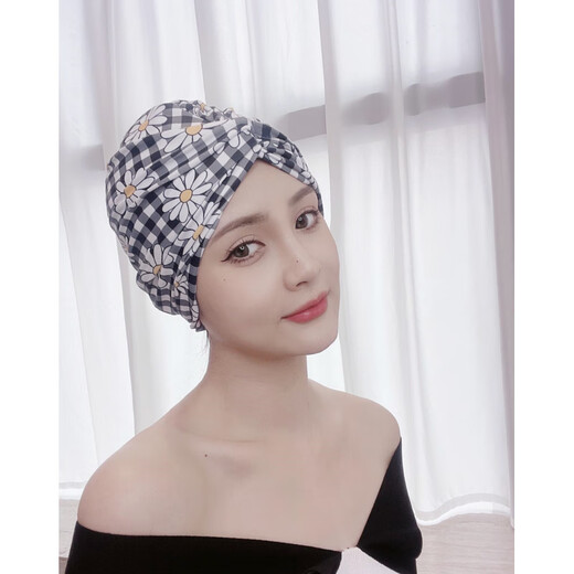 Sanqihu swimming cap for women with long hair, special for not tying the head, cute Japanese face-showing small enlarged head circumference, black trendy fabric, enlarged black cap + earplugs and nose clip set