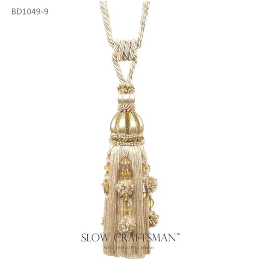 定制SLOW CRAFTSMAN出口欧洲塞拉系列 欧式复古窗帘流苏吊坠绑带 BD1049-1红色/支