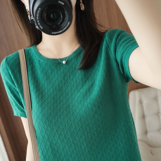 Дэн Pretty Xinjiang Cotton's New Summer Letred Round Cround Sheams Shipeded Forking's Leaso's Forge Fore Werbatile Top Base Shirt Tendy 9898 Кожаный розовый M 80-100-джин [Jin равняется 0,5 кг]