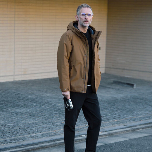 CARE OF LORD Explorer Series Gold Label Primaloft Men's Winter Heavy Hooded Cotton Jacket 8616 Black 2XL