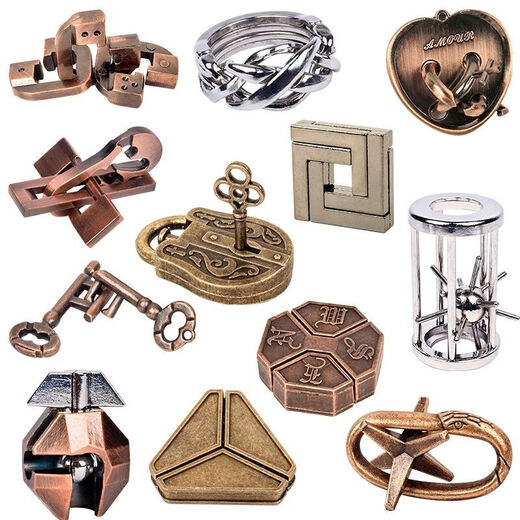 
Longyan Luban Lock Compression Relieve Body Relieve Punch toys High IQ Adult Decompression Intelligence Cable Unlocking Level 10 Difficulty Hole Removal and Punch in Cage