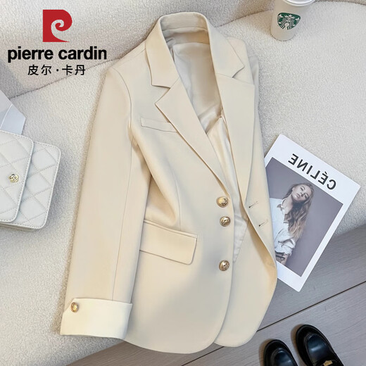 Pierre Cardin 2025 Spring New Design Mint Green Suit Jacket Women's Korean Style Casual Small Suit 2024 Beige 2025 Regular L Recommendation 110-125 Jin Jin equals 0.5 kg