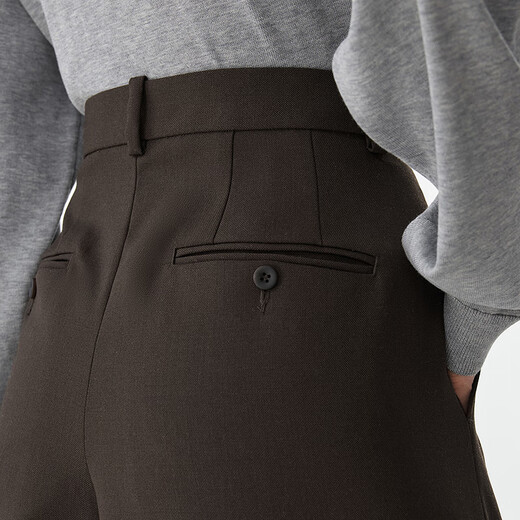 
JNBY [Same Model in Shopping Mall] 25 Spring New Product Casual Pants Women Loose Straight Pants 5P3E11730 201/Dark Coffee S