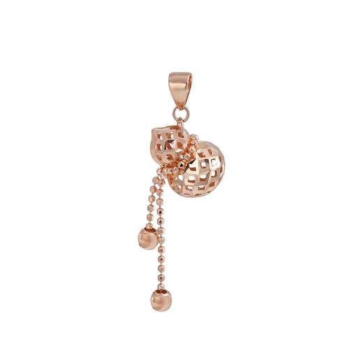 Library selects 18K rose gold gold hollow gourd pendant k gold plain gold women's Fulu necklace pendant 18K rose gold 1.16g