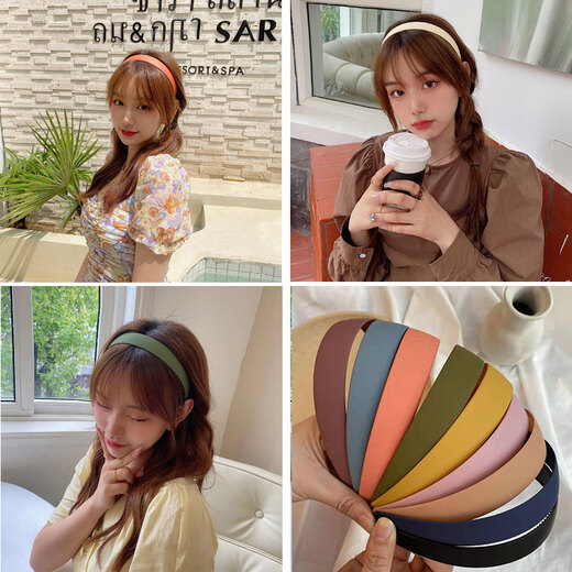 Suyi embroidered 2.5cm frosted widened face wash headband for women Korean version versatile outer wear headband simple toothed anti-slip hairpin 2.5cm - black