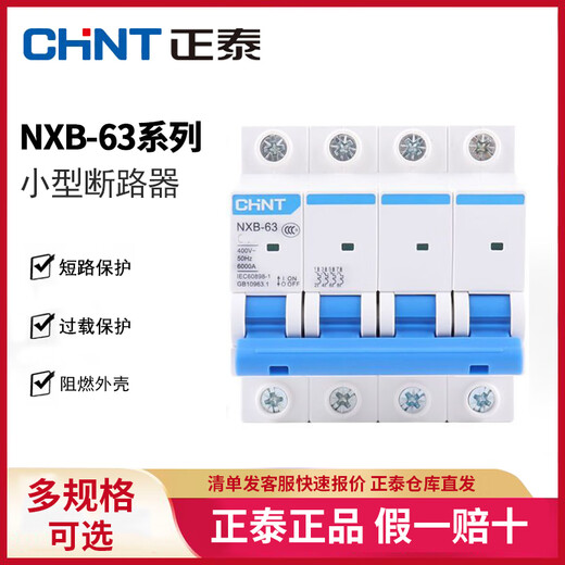 Chint (CHNT) NXB-63 C type small air circuit breaker 2P 3P 4P overload air switch 2P 63A
