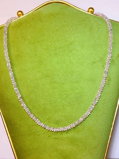 Kechu Ruyijia high ice seed pink morganite pink diamond fire color extra good 14k button necklace