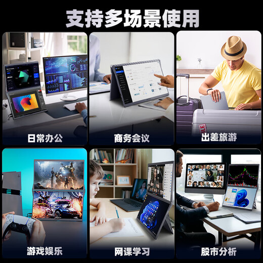 ARZOPA 15,6-Zoll-Dual-Screen-tragbares Display, faltbares Mobiltelefon, Laptop, sekundärer Bildschirm, externes Büro, Aktienhandel, Spielcomputer, erweiterter Bildschirm E1