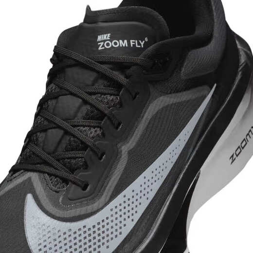 Nike NIKE Carbon Plate Running Shoes Men's Shock Absorbing ZOOM FLY 6 Sports Shoes FN8454-001 Black and White 42