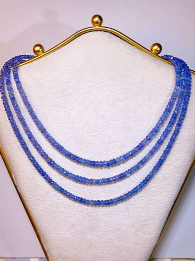Lierui Ruyijia ice seed high-grade 18k gold buckle cornflower tanzanite necklace 3-4.5mm necklace 18k real gold buckle