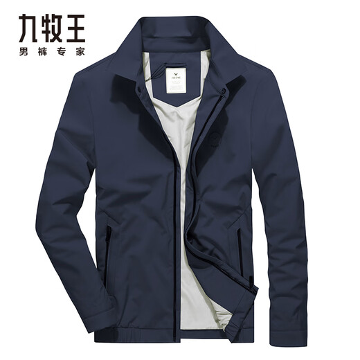 Jiumu King Jacket Men's Jacket Spring and Autumn Clothes Business Administration Men's High-end Office Style Middle-aged Leading Cadre Jacket Men's Navy Lapel Standard Edition TK1A50130 XL 175/96A(50)