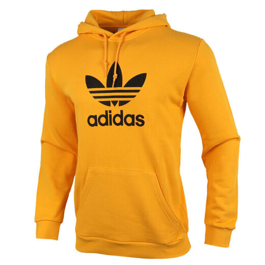 阿迪达斯 （adidas）三叶草男士上衣2025春季运动休闲连帽防风套头衫卫衣 GD9923黄色 S -46