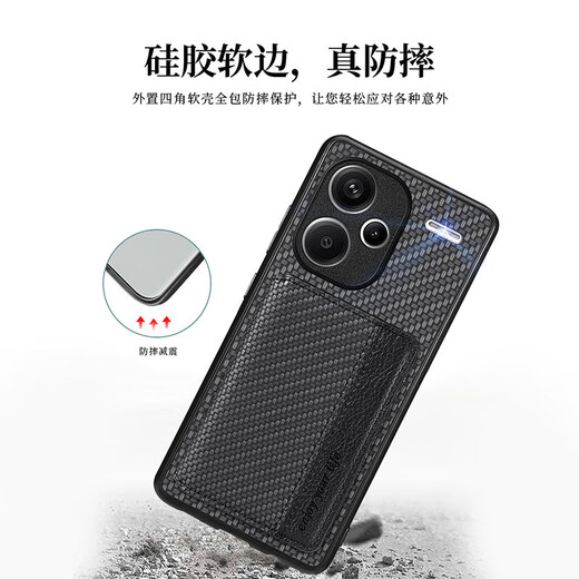万浮生放照片卡套适用红米note13pro+手机壳turbo3保护套redmi12全包k70带卡包K60可放卡K50版钱包K40s外 军绿色【翻盖卡套】 卡包支架-车载磁吸 红米 Note 13 Pr