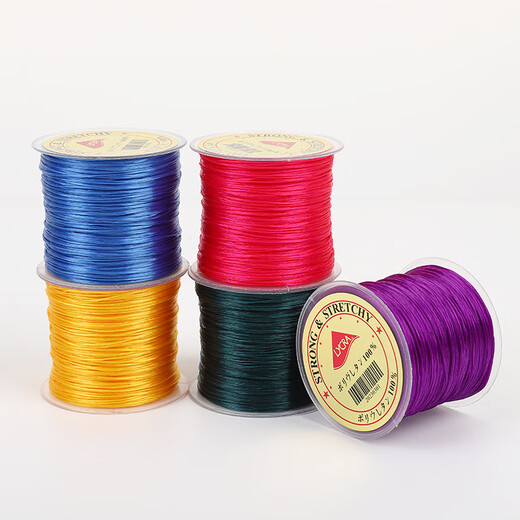 Maimeide handmade diy beaded bracelet flat wire transparent crystal elastic cord wear-resistant bracelet play beads rubber band elastic rope upgraded model (red 1.0mm about 50 meters)