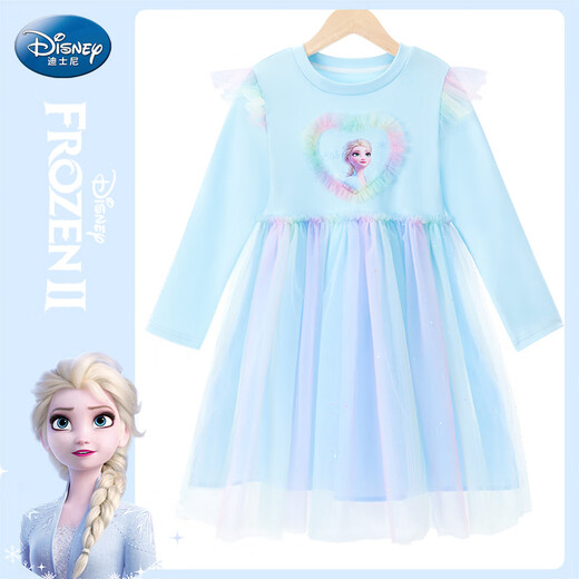 Disney Elsa Princess Skirt Women's 2025 New Girls' Dress Spring and Autumn Children's Princess Skirt LX81227 Blue 120