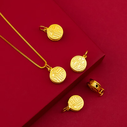 Shilian 2024 summer new Vietnamese Shajinfu brand pendant clavicle chain non-fading simulated gold non-fading 24K gold individual Fuxi pendant