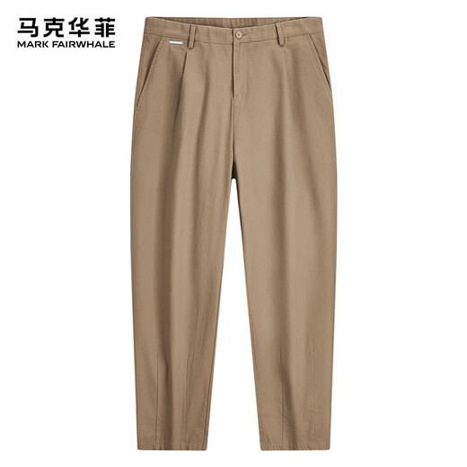 马克华菲【微弹舒适】休闲裤男25春夏锥形休闲百搭通勤九分裤男士长裤子 701卡其 30