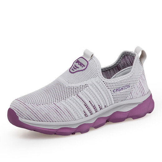 Older shoes for women in spring and summer wide fat feet mother shoes mesh breathable non-slip soft sole middle-aged and elderly comfortable shoes 9928 light gray (women's style) 38