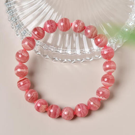 Knock knock love red stone bracelet for women Argentina pink East China Sea crystal agate rose quartz strawberry crystal loose beads peach blossom bracelet bead diameter about 7mm