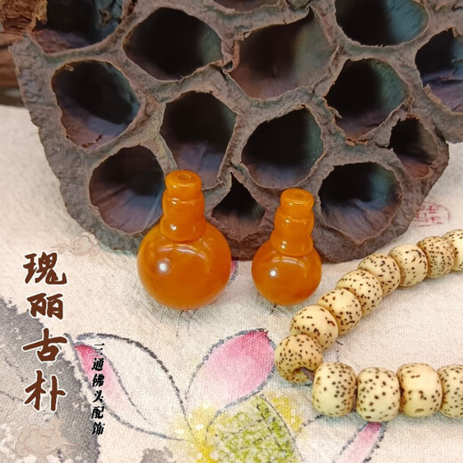 DRJEFUN natural raw mineral old beeswax Buddha head split tee bracelet bracelet 108 beads accessories natural old beeswax diameter 12mm single boutique
