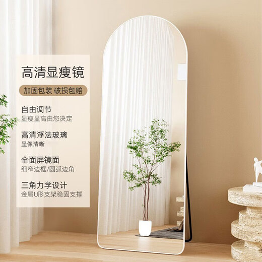 维佳框业WIKEA镜子全身穿衣镜落地镜女服装店专用显瘦显高高清防爆大尺寸试衣镜 【常规款】经典黑80*180型号