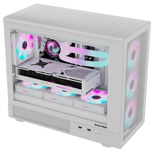长城（Great Wall）魅影M2W PRO白色电脑机箱（隐藏式金属面板/玻璃侧板/360水冷/12风扇位/双塔热管/宽体/支持5090）