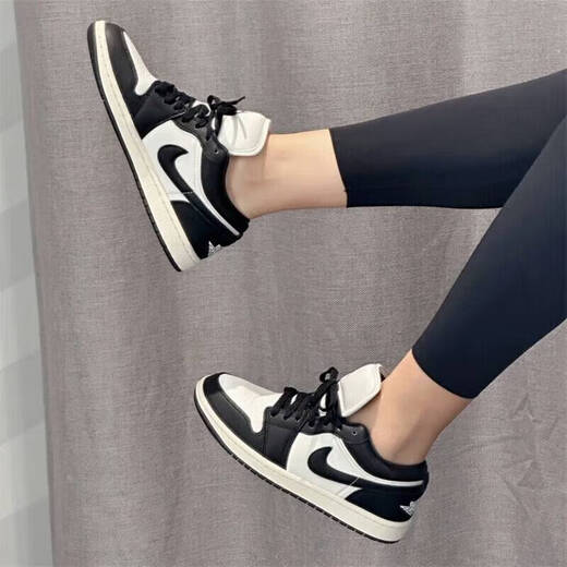 Nike (Nike) offizielles Schiffsgeschäft Air Jordan AJ1 Low Damenschuhe, niedrigem, atmungsaktiven Casual Sports-Resistenten Basketballschuhe FB9893-101 (Schwarz-Weiß-Panda) 38.5