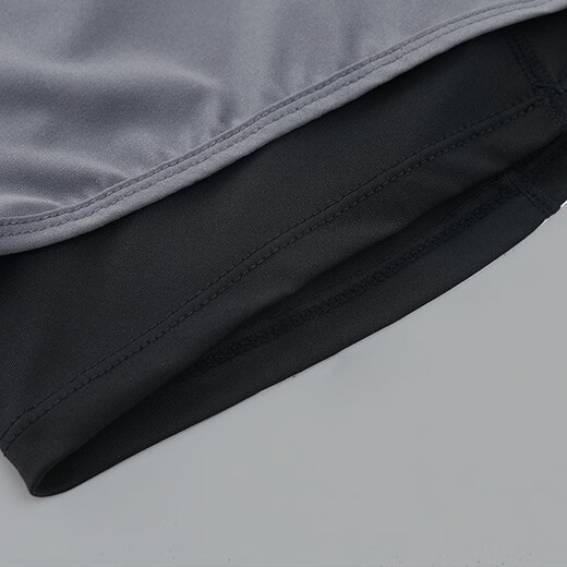 Sanqihu swimming trunks men's anti-embarrassment suit loose fit fitness sports beach large size double-layer quick-drying swimsuit black swimming trunks + swimming cap + swimming goggles + nose clip + earplugs L Recommended 80-100Jin Jin equals 0.5 kg L