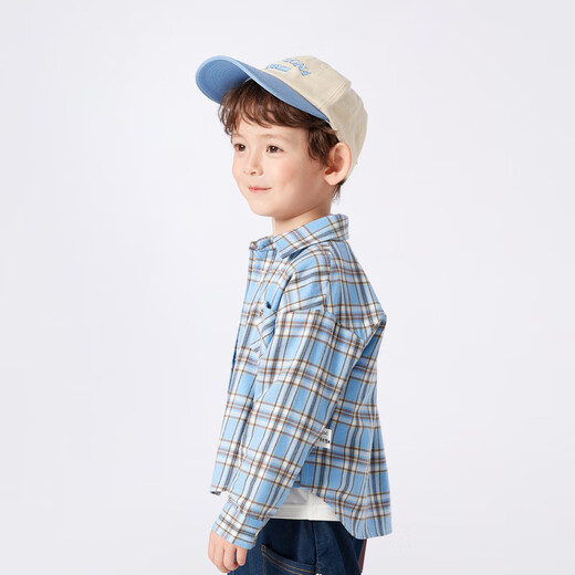 Balabala children's clothing children's shirts 2025 girls boys tops plaid shirts spring parent-child versatile 209125102201