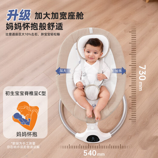 AOTGSSE爱蒂逊婴儿摇摇椅哄娃神器婴儿电动摇椅宝宝摇篮新生儿见面礼 象牙白【婴儿哄睡摇摇床礼盒装】