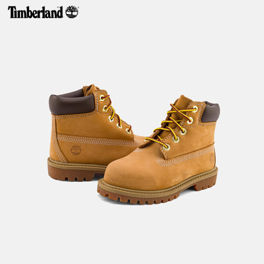 添柏岚（Timberland）官方小童鞋大黄靴马丁靴高帮户外旅行偏大|12809 12809W/小麦色 28.5 (6孔黄铜鞋眼)