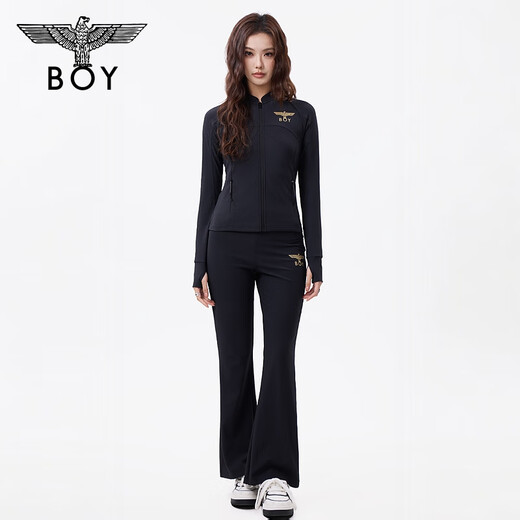 BOY LONDON spring and summer women's simple black slim elastic sport trousers W15901 black S