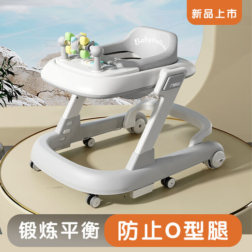 hopkids婴幼学步车挡o型腿多功能挡侧翻带音乐灯光助步车可折叠脚 普通款-赤壁绿