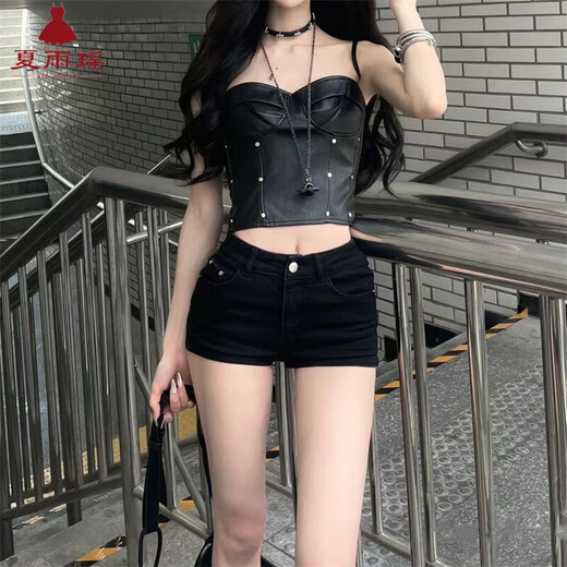 Xia Yuyao small white high waisted slim denim shorts for women in summer slim and versatile straight hot pants for hot girls ins trend white M 95-105