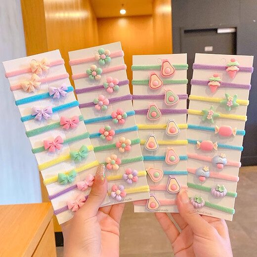 贝意品女童发圈皮筋儿童扎头发头绳女宝宝不伤发发绳小女孩橡皮筋弹性好