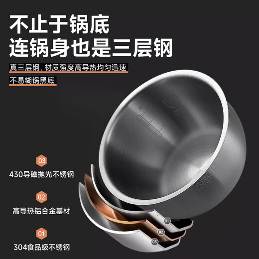 
Daliang Imprint Pot Bladder 4L liters suitable for Supor SF40HC678 Rice Cooker 304 Stainless Steel SF1581 Inner Bottom 0 Coating