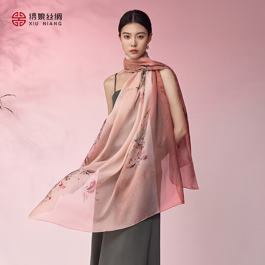 绣娘丝绸丝巾礼盒100%桑蚕丝真丝披肩围巾女薄款2025送领导教师节礼物