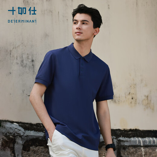 Shirushi short-sleeved POLO shirt for men in summer breathable and sweat-wicking lapel solid color business casual t-shirt top P33-01 light blue XL