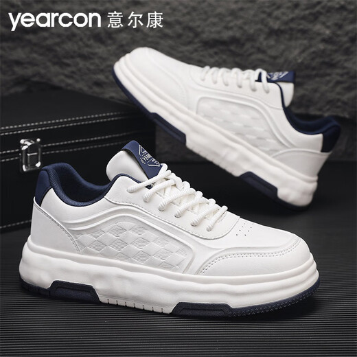 
Yierkang men's shoes 2025 spring casual and versatile height-enhancing white shoes men's light and comfortable men's board shoes sports shoes men 4839 white and blue 41 (255mm)