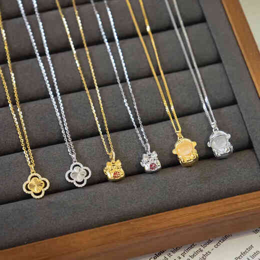 Youshu silver gold lock necklace full body S925 sterling silver plated 18k gold fashionable clavicle necklace women's versatile temperament gold lock 07569