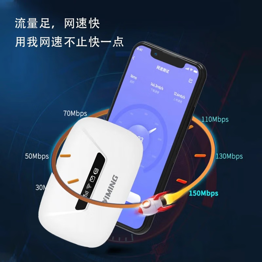伊鸣随身wifi三网通用无线wifi6免插卡【下单送流量】无限制便携式4G高速随行网络通用流量2025款YM25 基础版-双核四天线 50G*体验流量