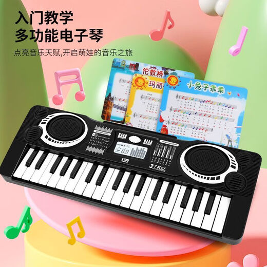 Aiweiqin Children's Electronic Piano Toys Piano 37-Key débutant Multi-fonction Playing Toys Birthday Gift [Pink] 37-Key Electronic Piano Charging Version