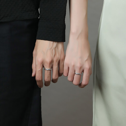 Baolian Baolian Nanjixing 999 pure silver couple ring niche design female and male pair light luxury ring anniversary gift Nanjixing S999+True Love Flower Box+Certificate No Specifications