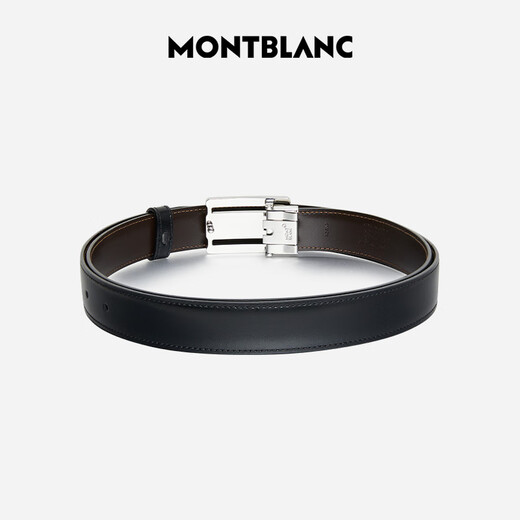Montblanc Montblanc Placa rectangular Hebilla Hollow Hollow Black/Brown Cinturón de doble cara 3CM 114423 Regalos para el Día de San Valentín chino