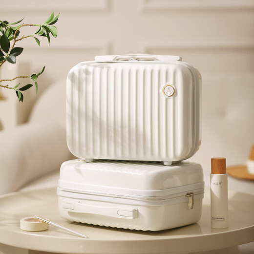 
He Jiagong Travel Makeup Bag Women's 2025 New Portable Large Capacity Hand-Outed Luggage Outdoor Washing and Cosmetic Storage Bag Crescent White [Lockless Model Can Be Boarded]